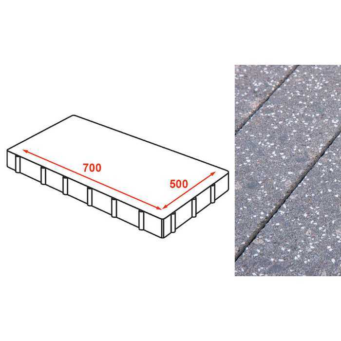 Плита AI тротуарная Готика Granite FINERRO, Ильменит 700x500x80 мм